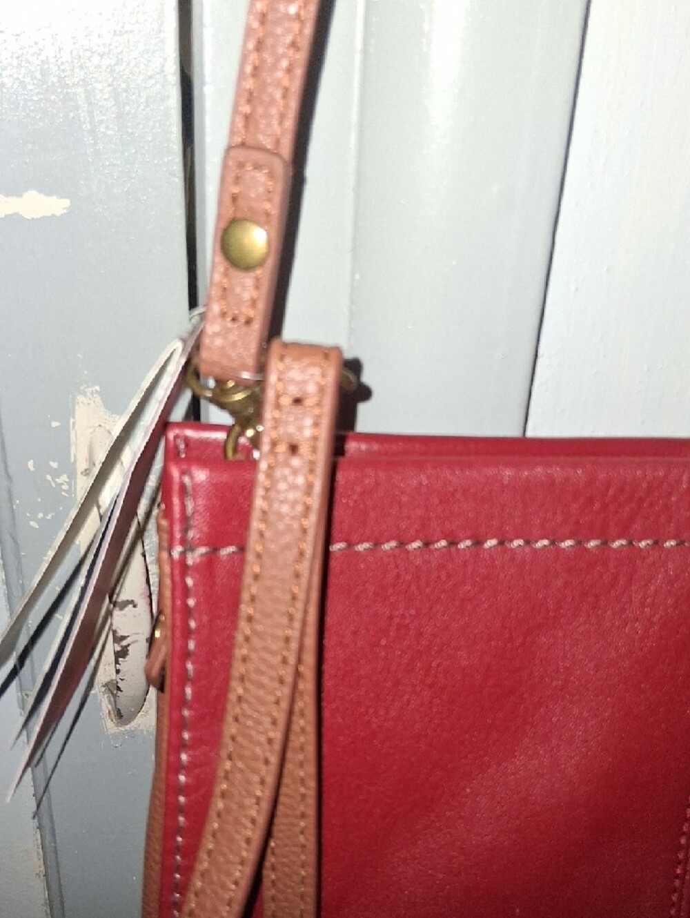 The Sak Two-Tone Burgundy and Brown Crossbody Convertable - Picture 7 of 16